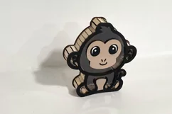 Laser cut wooden piggy bank box cute monkey svg file Product Image 5