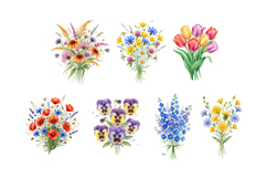 Watercolor Flowers Clipart Bundle Product Image 3