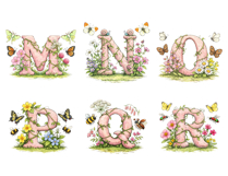 Whimsical Floral Alphabet Clipart Bundle Product Image 4