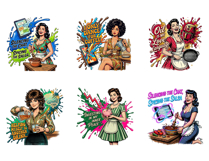 Funny Sarcastic Retro Women PNG Bundle, Sassy Ladies Product Image 4