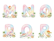 Pastel Dinosaur Alphabet Clipart Bundle Product Image 4