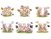 Whimsical Floral Alphabet Clipart Bundle Product Image 5