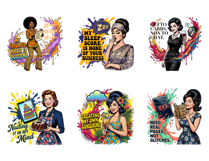 Funny Sarcastic Retro Women PNG Bundle, Sassy Ladies Product Image 5