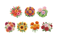 Watercolor Flowers Clipart Bundle Product Image 4