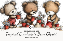Tropical Sandcastle Bear Clipart Product Image 1