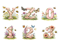 Whimsical Floral Alphabet Clipart Bundle Product Image 6