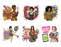 Funny Sarcastic Retro Women PNG Bundle, Sassy Ladies Product Image 6