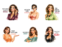 Sarcastic Sassy Women Sublimation PNG Bundle Product Image 8