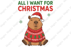 Cute Capybara Christmas PNG Product Image 1