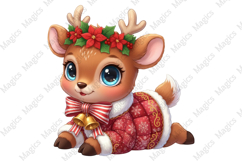 Christmas Deer Patchwork PNG Product Image 1