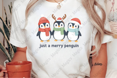 Retro Just A Merry Penguin Christmas Png Product Image 2