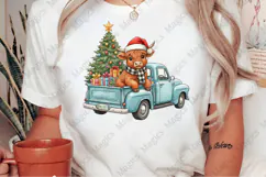 Highland Cow Christmas Truck Png Product Image 2