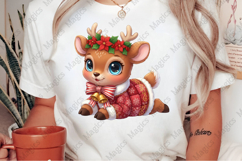 Christmas Deer Patchwork PNG Product Image 2