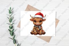 Christmas Lights Highland Cow Png Product Image 3