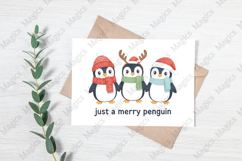 Retro Just A Merry Penguin Christmas Png Product Image 3