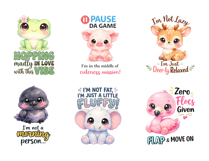86 Cute Funny Animal Quotes PNG Bundle for Shirts and Mugs Product Image 8
