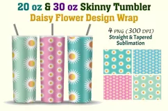 20 Oz & 30 Oz Skinny Tumbler Daisy Flower Design Product Image 1