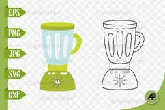 Juicer Outline with Clipart PNG JPG EPS SVG DXF Product Image 1