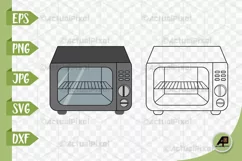 Oven Outline With Clipart PNG JPG EPS SVG DXF Product Image 1