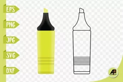 Highlighter Outline With Clipart PNG JPG EPS SVG DXF Product Image 1