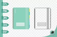 Spiral Notebook Outline With Clipart PNG JPG EPS SVG DXF Product Image 1