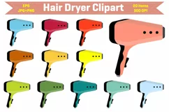 Hair Dryer Clipart | Fashion Printable Stickers | Commercial Product Image 1