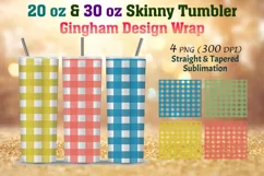 Gingham Skinny Tumbler | 20 Oz & 30 Oz Tumbler Wrap Product Image 4