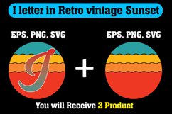 Retro Vintage Sunset | ILetter in a Retro Vintage Circle Product Image 1