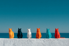 Cats by The Sea Background Wallpaper 1 Product Image 1