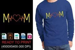 MOM Heartbeat T-Shirt Design | Happy Mother's Day Product Image 1