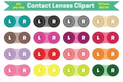 Contact Lenses Clipart | Eyewear Clip Art | Eye Lens Case Product Image 1