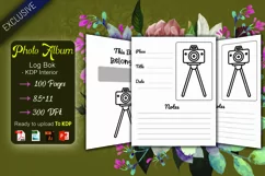 Photo Album Logbook Interior for KDP || Photo Album Planner Product Image 1