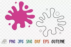 Paint Splashes Outline and Clipart PNG JPG EPS SVG DXF Product Image 1