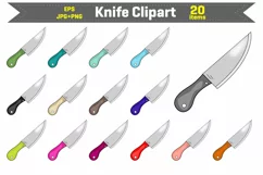 Knife Clipart | Kitchen item Clipart EPS PNG JPG Product Image 1