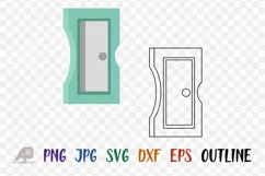 Sharpener Outline with Clipart PNG JPG EPS SVG DXF Product Image 1