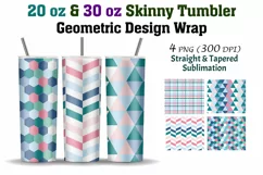 Geometric Design 20 Oz & 30 Oz Skinny Tumbler Wrap Product Image 1