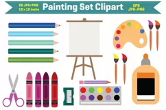 Painting Collection Clipart | Art Supplies Clipart Product Image 1