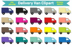 Delivery Van Clipart | Vehicle Clipart | Truck Clipart Product Image 1