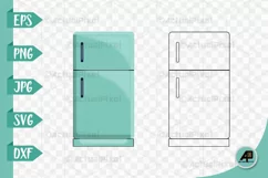 Fridge Outline With Clipart PNG JPG EPS SVG DXF Product Image 1