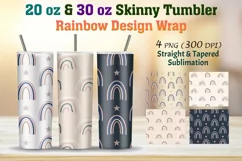 Rainbow Design Skinny Tumbler | 20 Oz & 30 Oz Tumbler Wrap Product Image 1