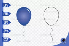 Balloon outline with Sublimation PNG JPG EPS SVG DXF Product Image 1