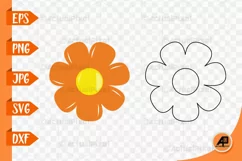 Flower Outline with Sublimation PNG JPG EPS SVG DXF Product Image 1