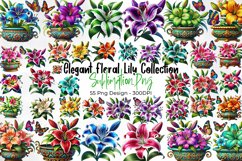 Watercolor Lily Clipart Bundle Product Image 1