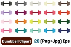 Dumbbell Clipart - Gym Icon clipart - Gym Tool Clipart Product Image 1