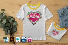Mom in Heart T-Shirt Design | Happy Mother's Day Product Image 1