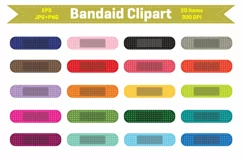 Band Aid Clipart | Bandaids Clipart | Plaster Clipart Product Image 1