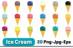 Ice Cream Clipart | Food clipart | Cute Summer Clipart Product Image 1