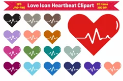 Love icon Heartbeat Clipart | Love Heartbeat Clipart Product Image 1
