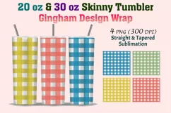 Gingham Skinny Tumbler | 20 Oz & 30 Oz Tumbler Wrap Product Image 1
