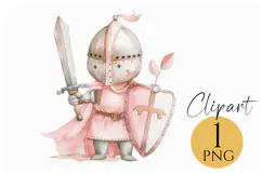 Adorable Medieval Knight PNG Clipart for Fantasy Designs Product Image 1